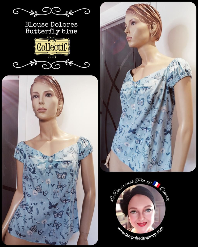 Blouse Collectif Dolores Papillon T46/48 ( Blouse Collectif Dolores Butterfly size 18/20 )