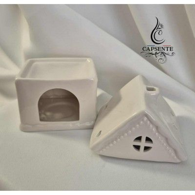 Brûleur petite maison pain d'épices blanche