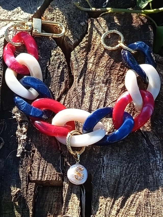 Bracelet gros maillons en acrylique Fraans