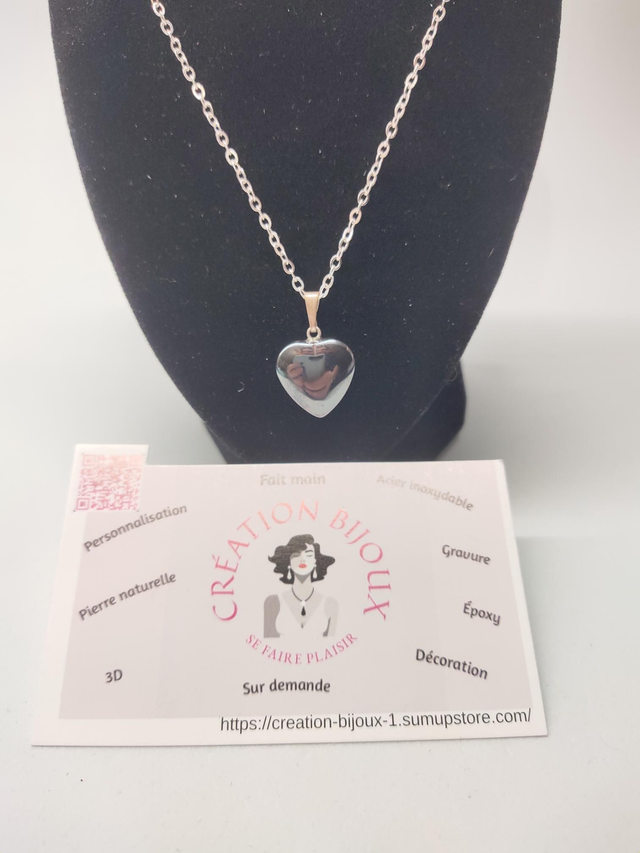 Collier coeur hematite 