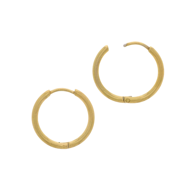 Anneaux dorés acier inoxydable 18x2mm