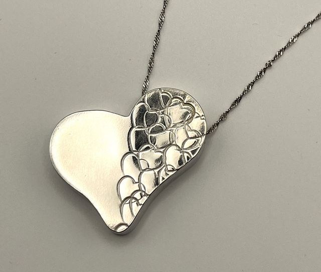 Recycled Sterling Silver Textured Heart Pendant