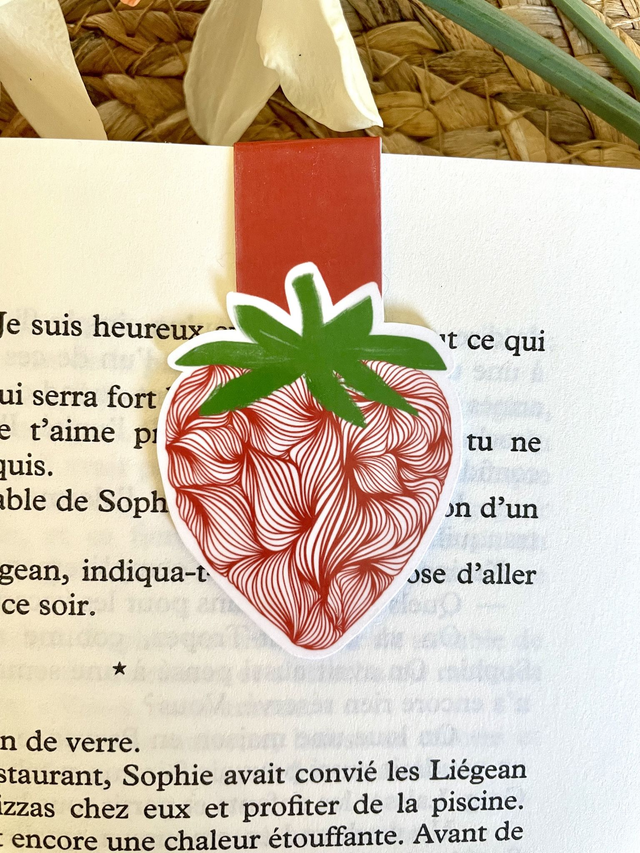 Marque-page magnétique fraise