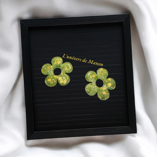 2 Pampilles fleur  (créoles interchangeables)   