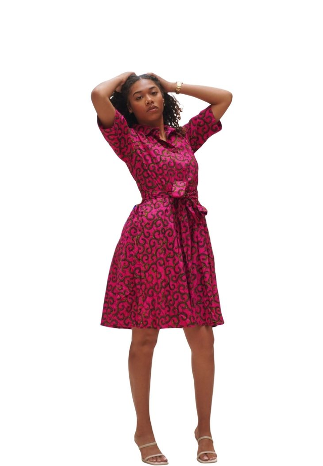 Robe courte en wax " Macaroni"