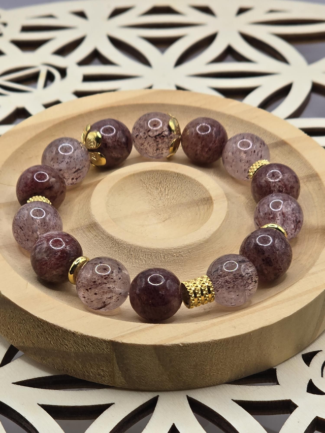 Bracelet Quartz rose XL 1,2 cm 