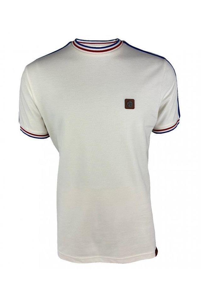 Trojan TC1042 Three Colour Tipped Pique Tee - Ecru
