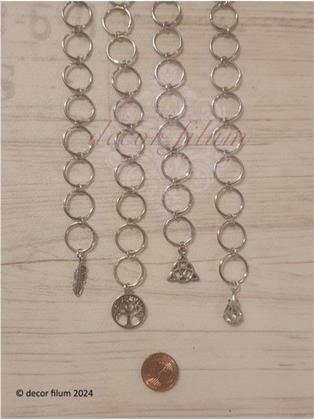 handgefertigter Reihenzähler - Strickkette lang - Maschenmarkierer aus Metall