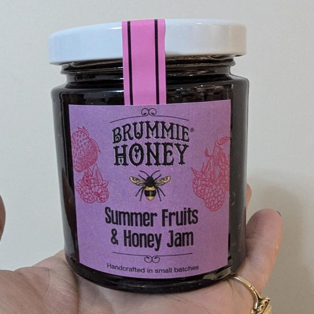Summer fruits jam with honey 