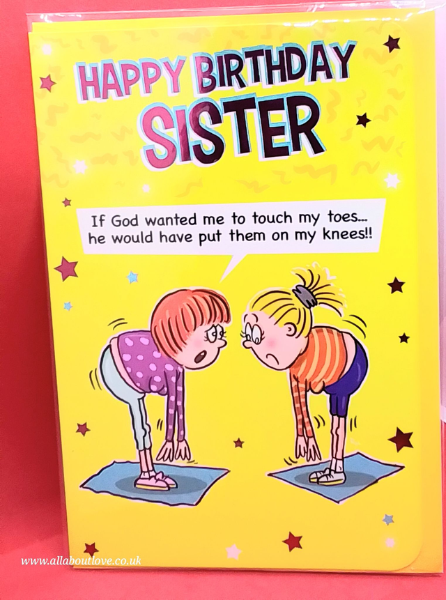 Sister Humour Birthday Card Exercise Humour