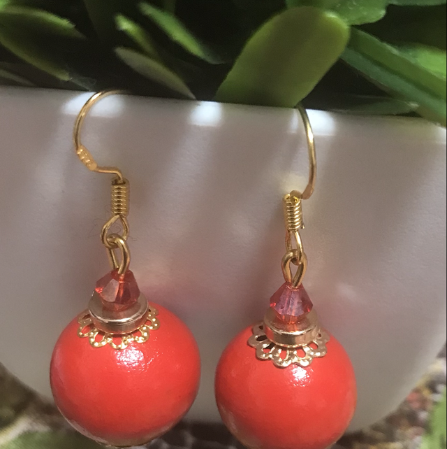 Red Dangling Earrings-RDE05