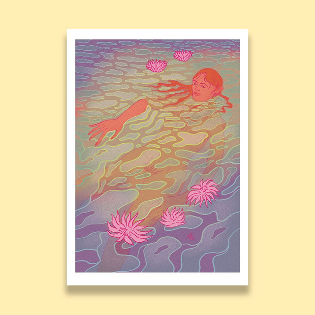 La baigneuse de rivière impression d'art