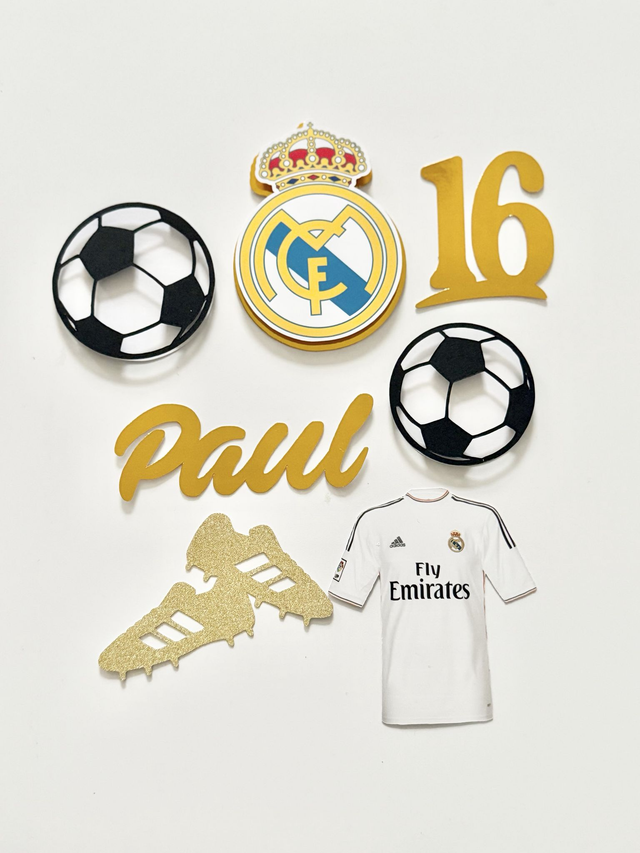Personalised Real Madrid football Cake topper