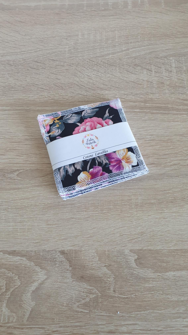 Lot de 4 cotons démaquillants rose noir