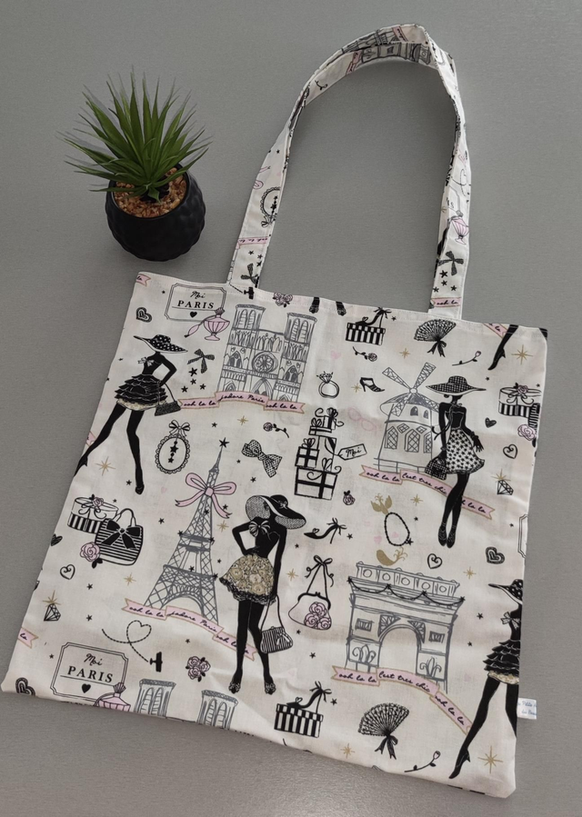 Tote bag grand Paris rose