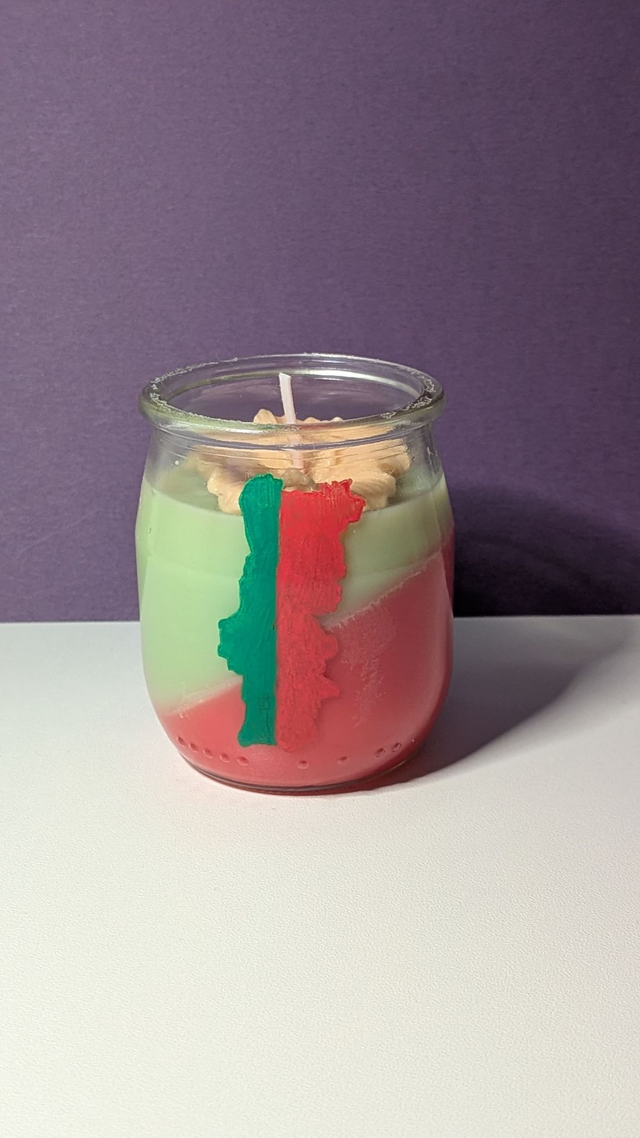 🇵🇹 Bougie artisanale “Portugal” – Évasion sensorielle en verre pot de yaourt gravé