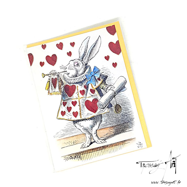 FLAMETREE - CARTE LAPIN ALICE AU PAYS DES MERVEILLES - TB006