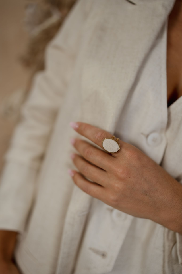 Ring with Polymer Clay ~ Mirrow