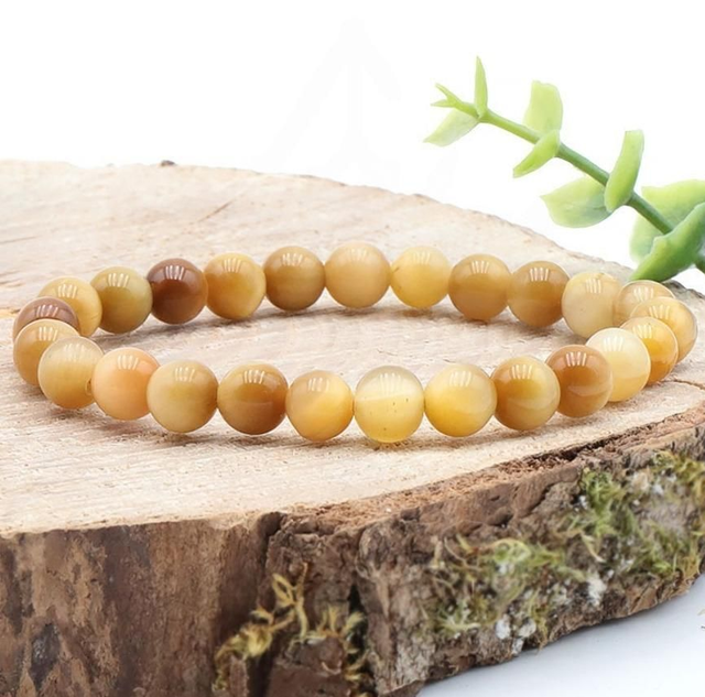 Bracelet oeil de tigre doré 08mm