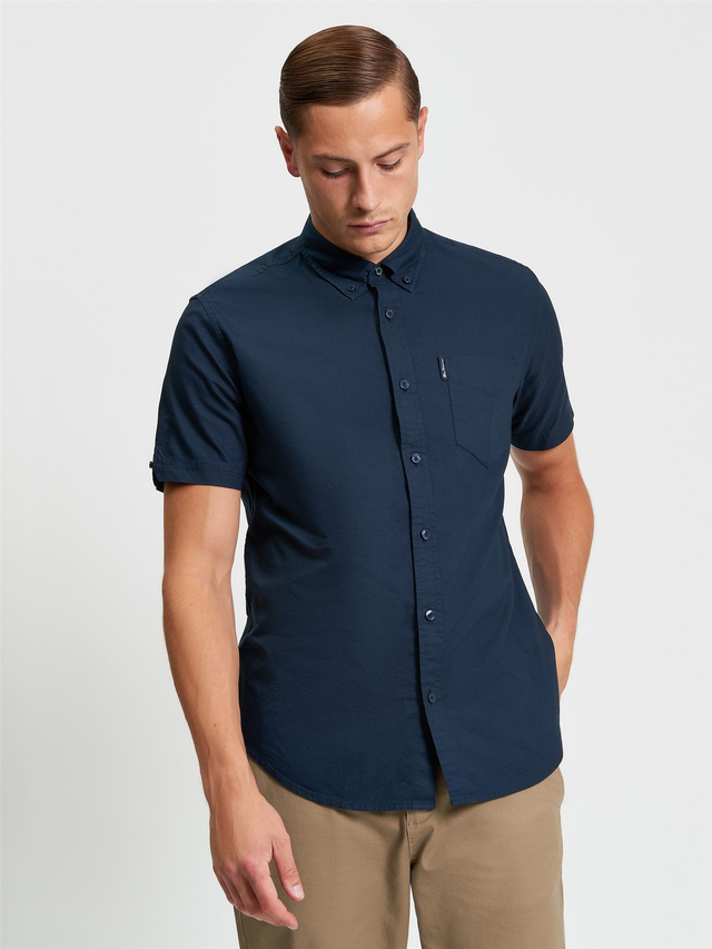 Ben Sherman 1012489 Short Sleeve Signature Oxford Shirt - Dark Navy