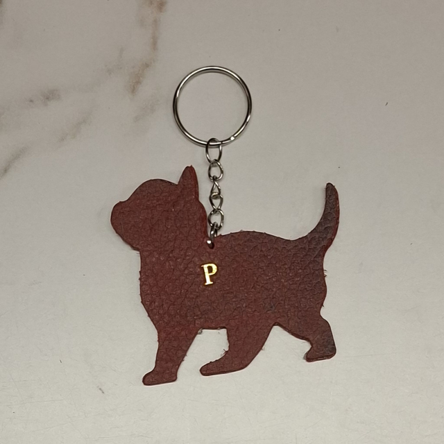 Cat & Dog Leather Keyring
