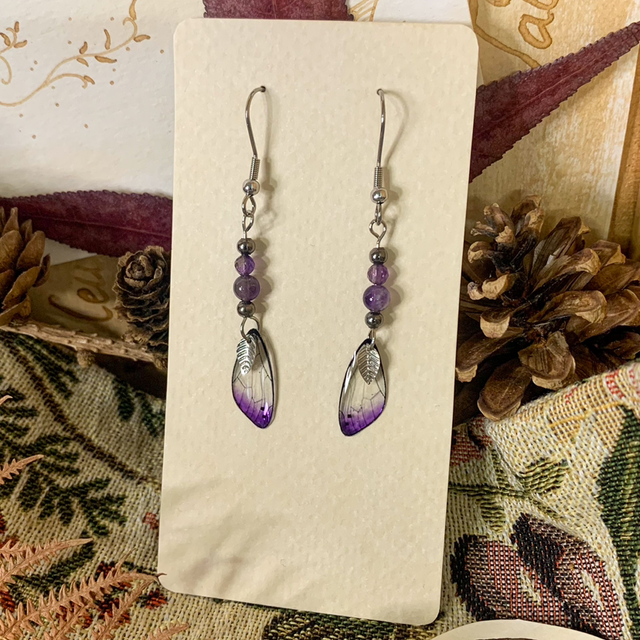 Boucles d'oreilles Fée Pierfine - Améthyste