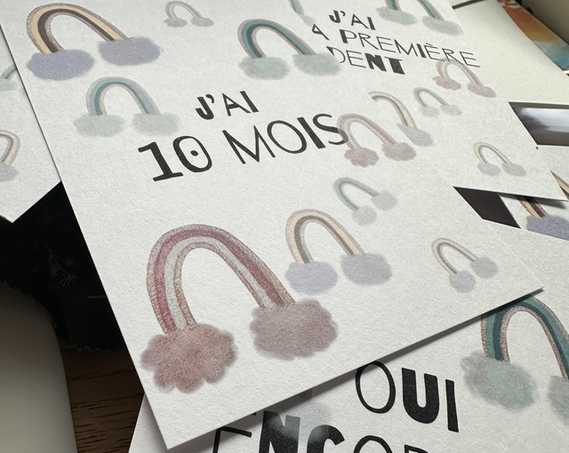 Cartes étapes bébé « Arc en ciel »