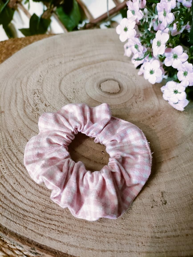 Chouchou imprimé vichy rose 