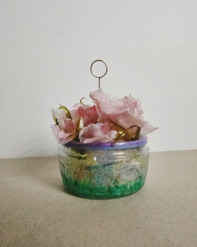 Artificial Dried Flower Table Home Office Floral Decoration ECO Handmade Handpaint Table Card Holder Stand
