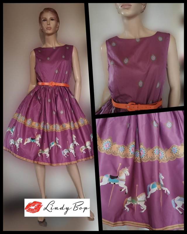 Robe Lindy Bop Audrey Pink Carousel Border T42