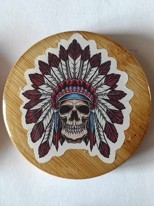 Décapsuleur Tête de mort style shamane magnétique frigo