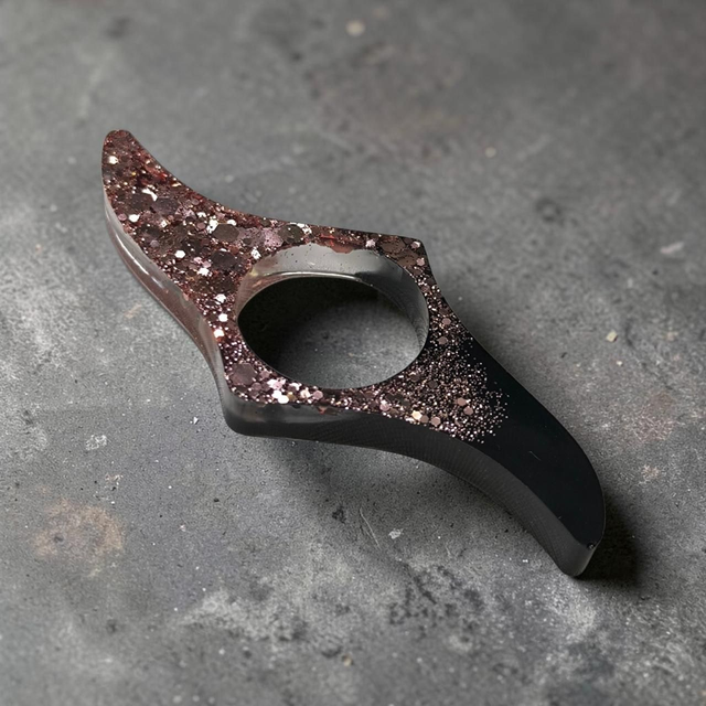 Bague de lecture noir et rose gold