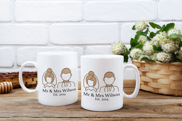Mr &amp; Mrs Mugs - Wedding Anniversary Mugs 
