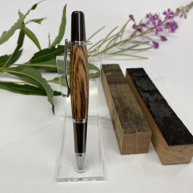 Whiskey Barrel Twist Pen (Chrome and Gunmetal)