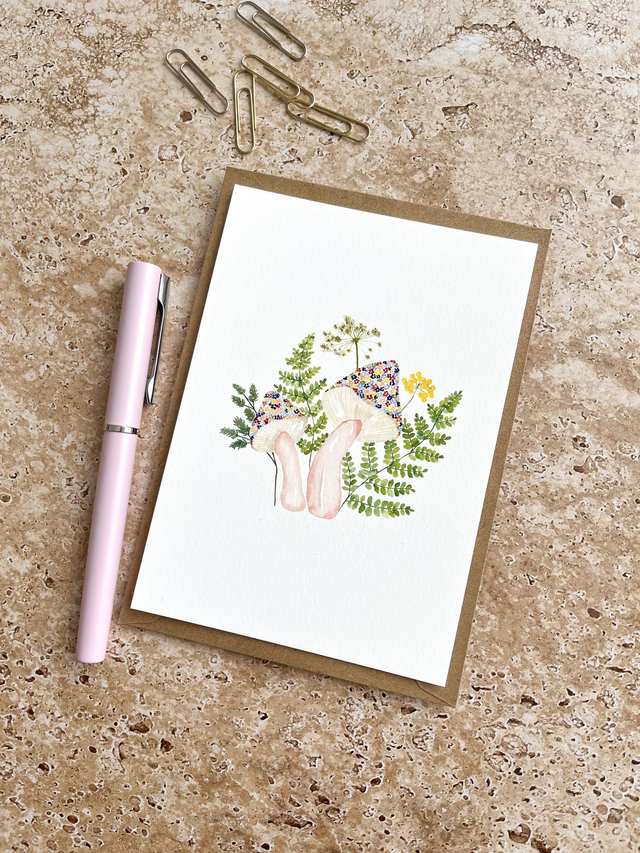 Carte postale Pulsion créative - Champignons fleuris