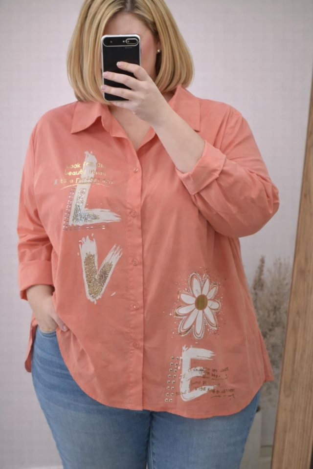 Chemise Love corail