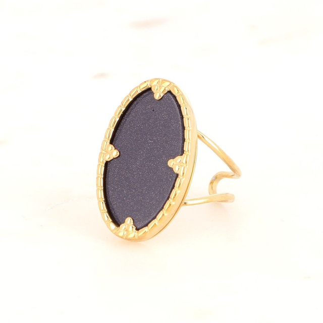 Bague ovale, pierre Blue Sand