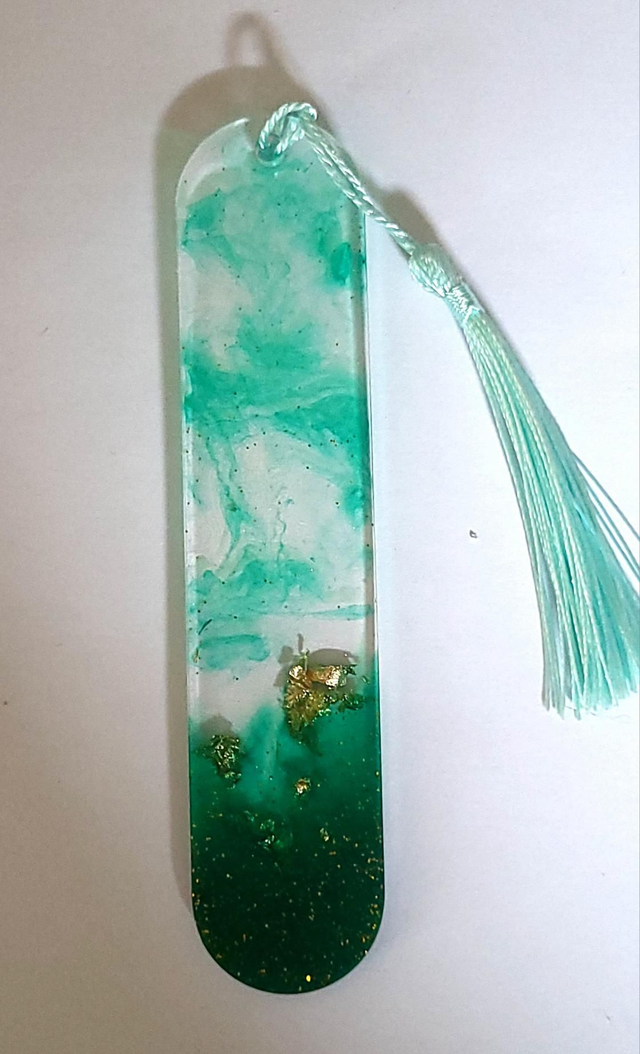 Marque page vert doré 