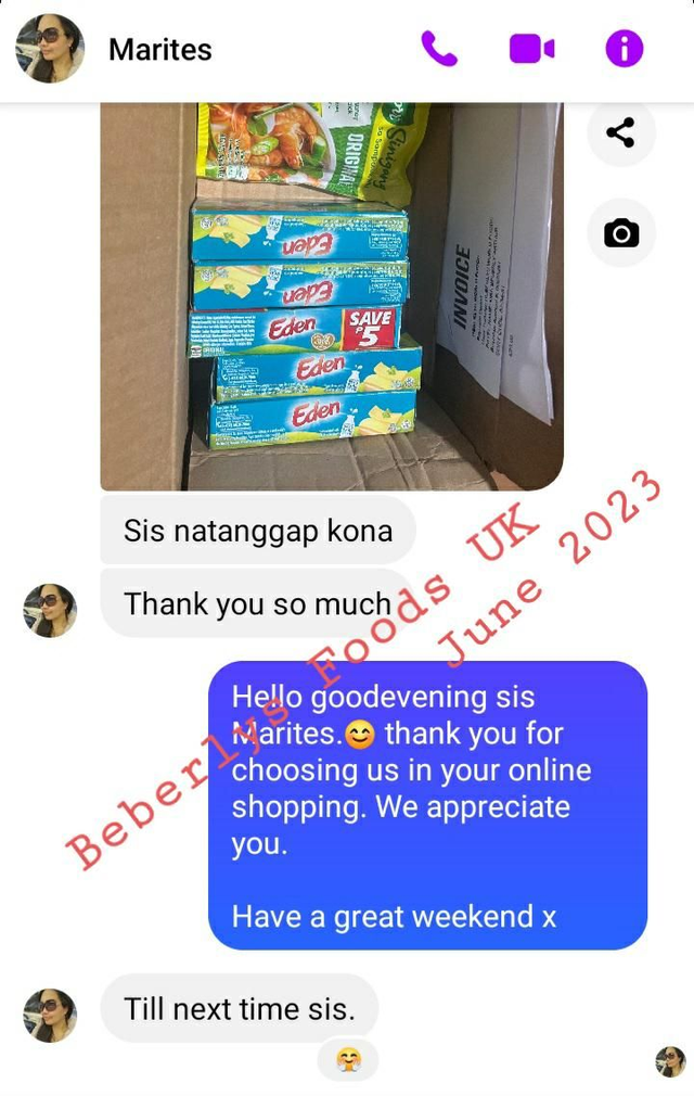 From Customer: Marites( England-June 2023)