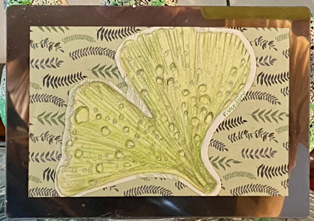 Petit cadre chromé « Collage de ma gingko » 🌿