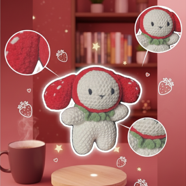 Lapin fraise au crochet 🐇🍓