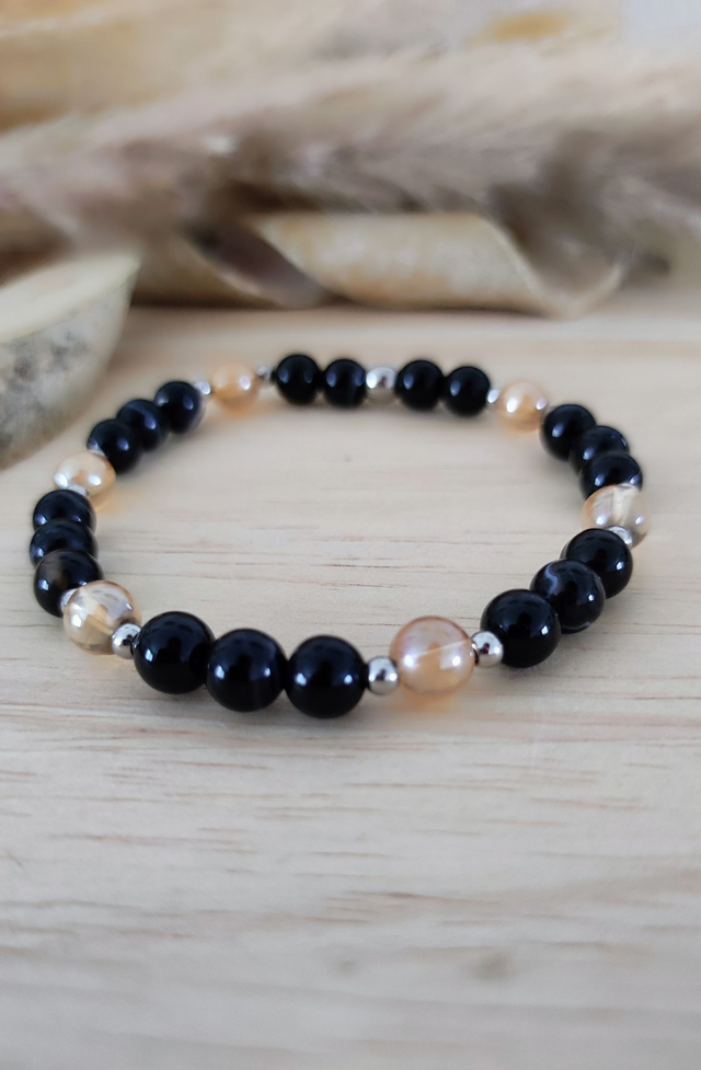 Bracelet "Soutien et Force" Onyx
