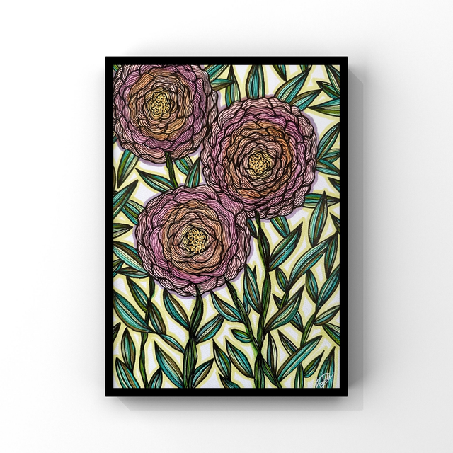 Abstract Pivoines