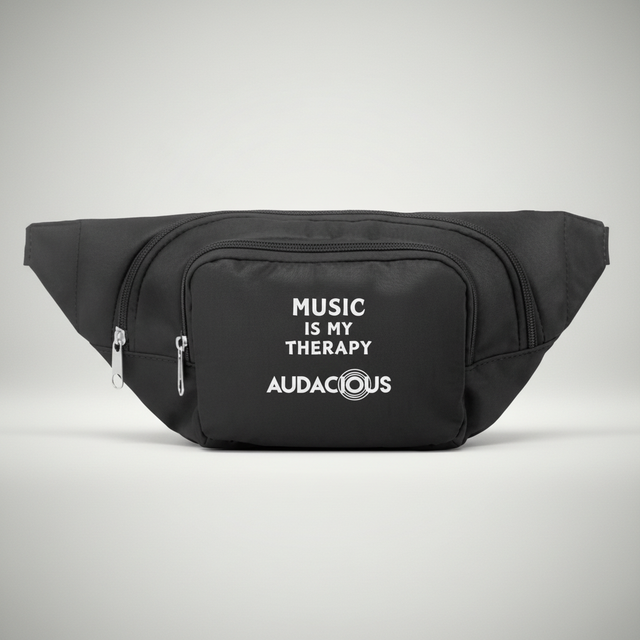 Fanny pack - Moon bag - Music is my therapy - black