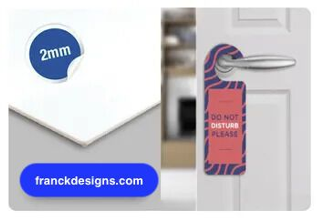 plaque poignée de porte PVC 2 mm - 120 exemplaires