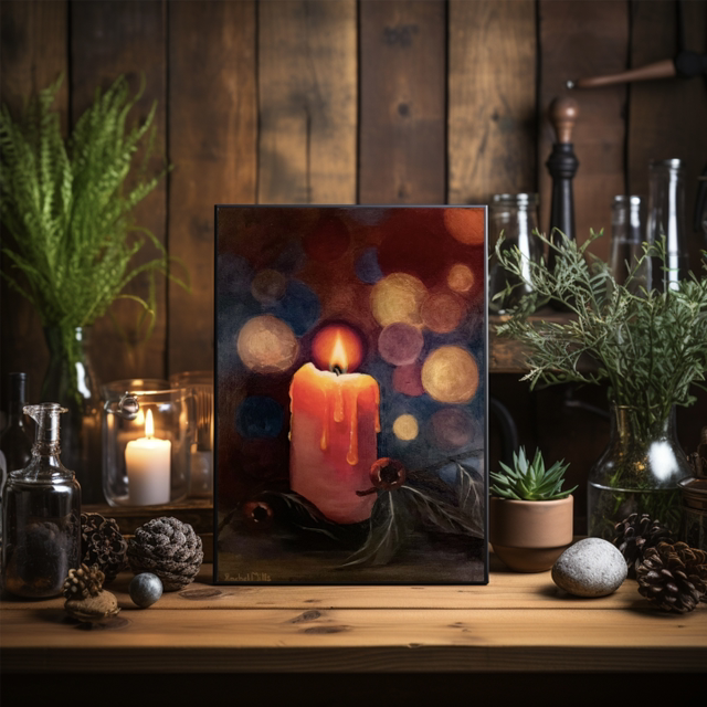 Original Painting Medlar Everlasting Candle