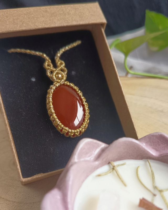 Conjunto Fogo no Coração (Vela + Cornalina)