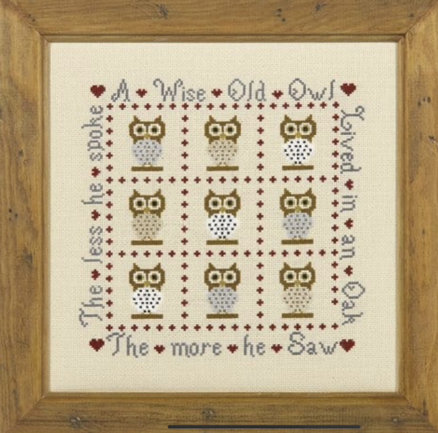  A Wise Old Owl Cross Stitch Kit by Historical Sampler Co