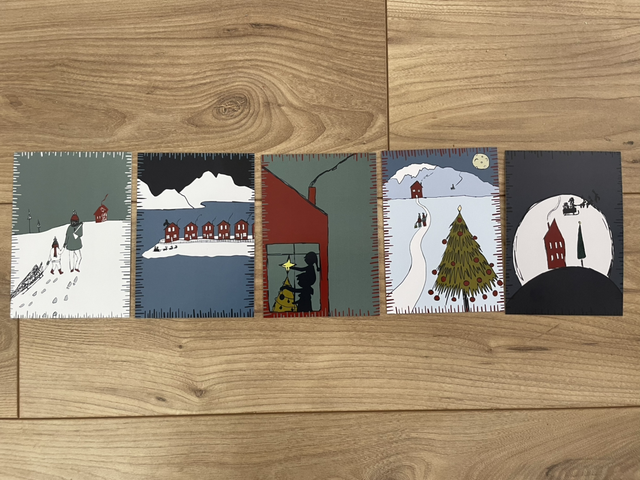 Pack de 5 carte de noel avec enveloppe 