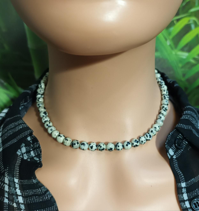 Collier en Jaspe Dalmatien